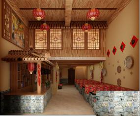 饭店装修实物图片