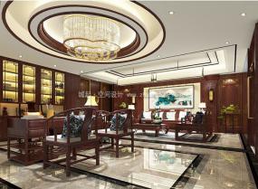 中式传统风格办公室设计装饰效果图