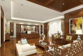 中式传统风格办公室设计效果图