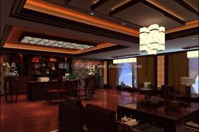 现代中式传统风格办公室装修效果图