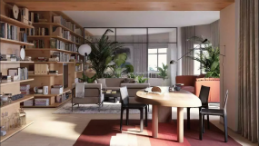 企业办公室过道装修实景图