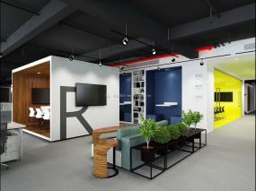 中式办公室办公桌植物装饰图