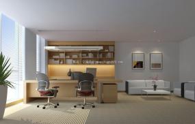 现代中式风格办公室办公桌植物摆设图片大全