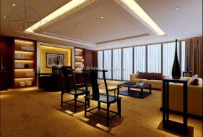 办公室中式室内设计效果图