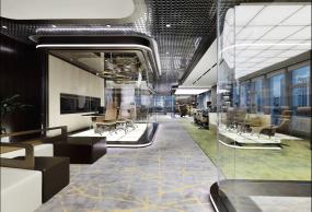 现代90平米办公室室内吊顶装修效果图