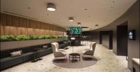 大型办公室室内吊顶灯装修效果图片大全