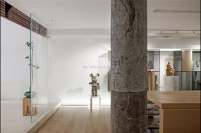 现代100平米办公室墙面装饰装修效果图