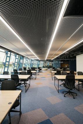 中欧混搭风格办公室办公桌植物装饰效果图