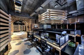 办公室墙面置物架装修效果图片大全