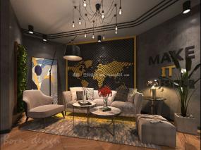 现代工装办公室效果图赏析