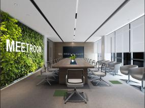 最新小型会议室背景墙效果图片