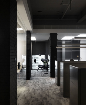 现代简约风办公室吊顶装修效果图片