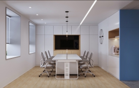 办公室装修风格白加灰图片