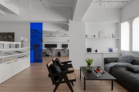 日本风格办公前台装修效果图