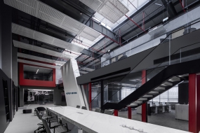 办公室冷色装修效果图