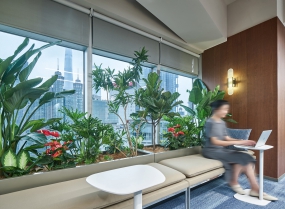 新中式办公室吊顶装修效果图