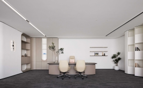 高端办公室走廊装修效果图