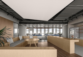 敞开式办公室装修吊顶图