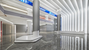 极简水泥墙风格办公室装修图