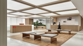 办公楼不吊顶的装修风格图