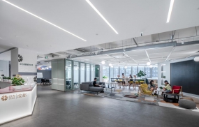 创业型办公室装修实景图