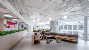 办公室屋顶装修无吊顶装修图