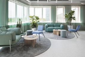 办公茶艺室装修全景图