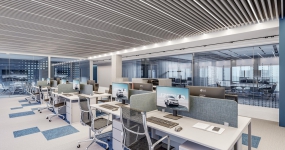 圆弧形办公室装修图