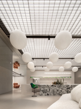 长方形房子办公室装修图