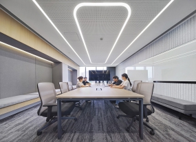 水泥墙装修办公效果图