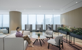 长方形单人办公室装修效果图