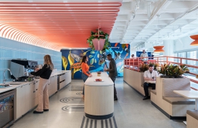 办公区域灰蓝色白装修风格图