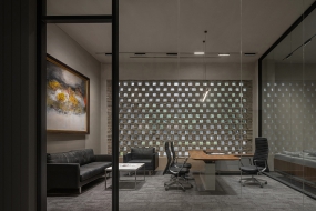 黑白灰效果办公室装修设计图