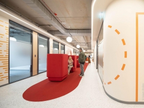 新中式办公大厅空间设计效果图