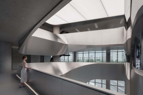 办公室铝方通吊顶设计装修图片